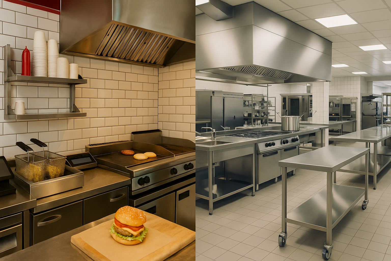 Expantion till storkök 3D-visualisering av modern och effektiv storköksmiljö, framtagen för offentlig verksamhet med fokus på hygien, arbetsflöde och ergonomi.